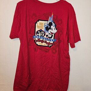 Magic Kingdom 45th Anniversary Day 10/01/2016 "I was there" T-Shirt - XL - Red
